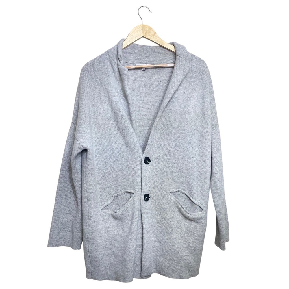 Madewell Kent Cardigan Sweater Womens Small Heather Grey 100% Merino Wool